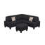Canapé modulaire 6 pièces, noir-777220409