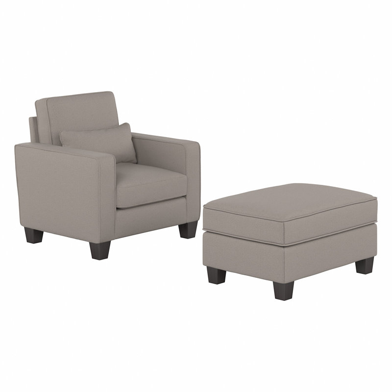 Aquadale Upholstered Armchair with Ottoman, Beige