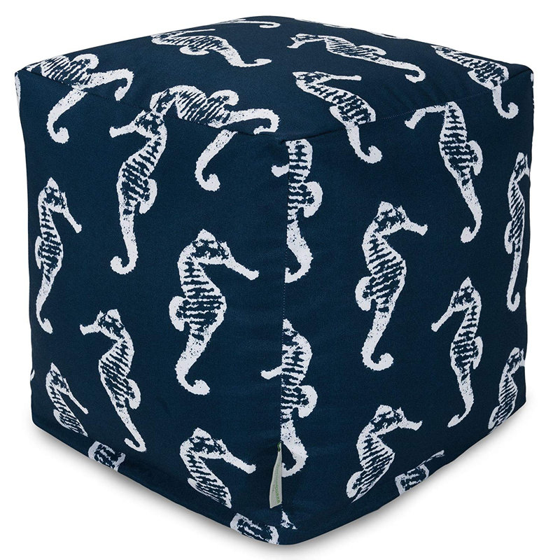 Daleyza Outdoor Ottoman, Navy