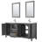 Daria 72'' Double Bathroom Vanity with Carrara Marble Top with Mirror-1077856330-1077856369