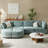 Dayman 125"W 6-Piece Modern Storage Convertible Sectional Sofa with End Table-100235133