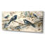 Quatre oiseaux bleus rétro sur une branche IV - Art mural oiseau-174834809-122638560