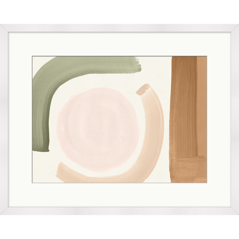 Pastel Bounce 4 Print, White Framed