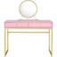 Bureau de coiffeuse 2 tiroirs avec miroir et plateau à bijoux