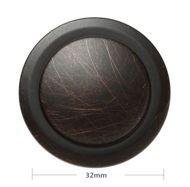 1 paquet (25 pièces) de boutons de quincaillerie d'armoire en bronze huilé - Diamètre de 1-1 / 4 po