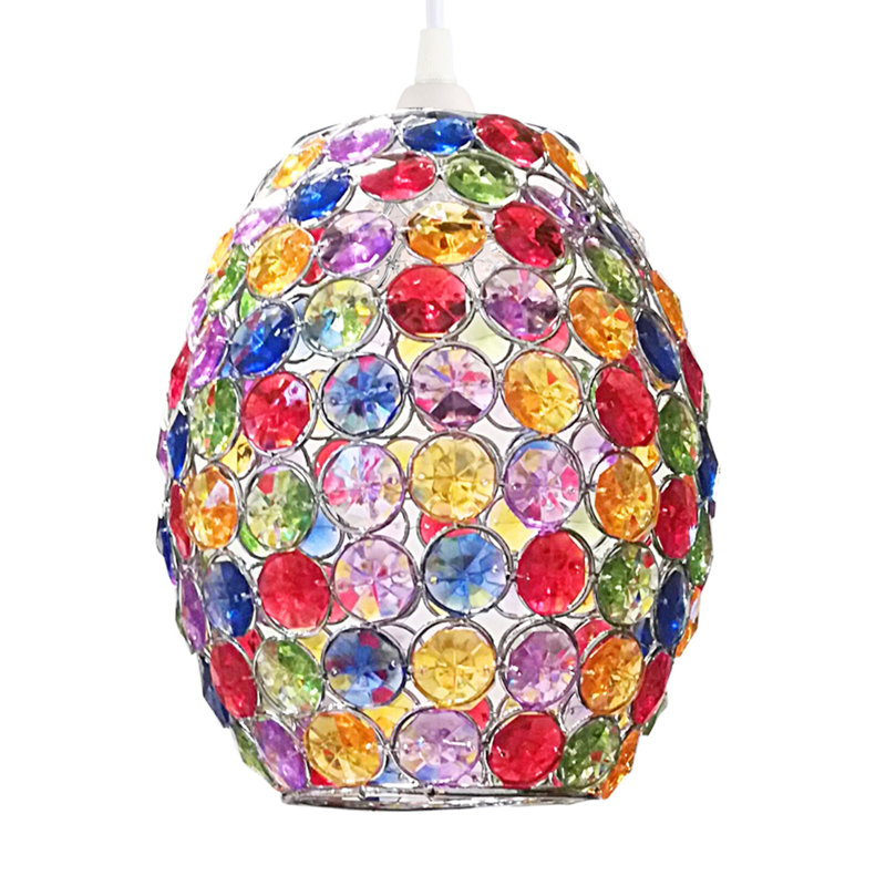 22cm H Plastic Oval Pendant Shade ( Screw On ), Multi-Colour