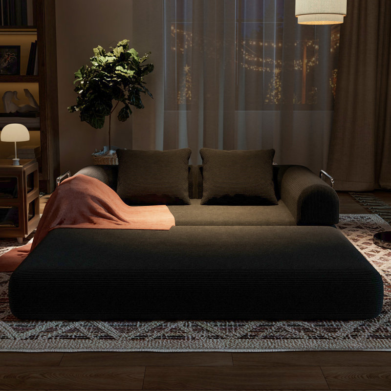 Canapé-lit modulaire modulaire avec aménagement personnalisable, Noir