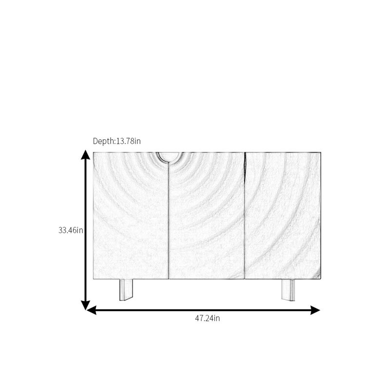 Caines, 33.46" H x 47.24" W x 13.78" D, Jaune, or