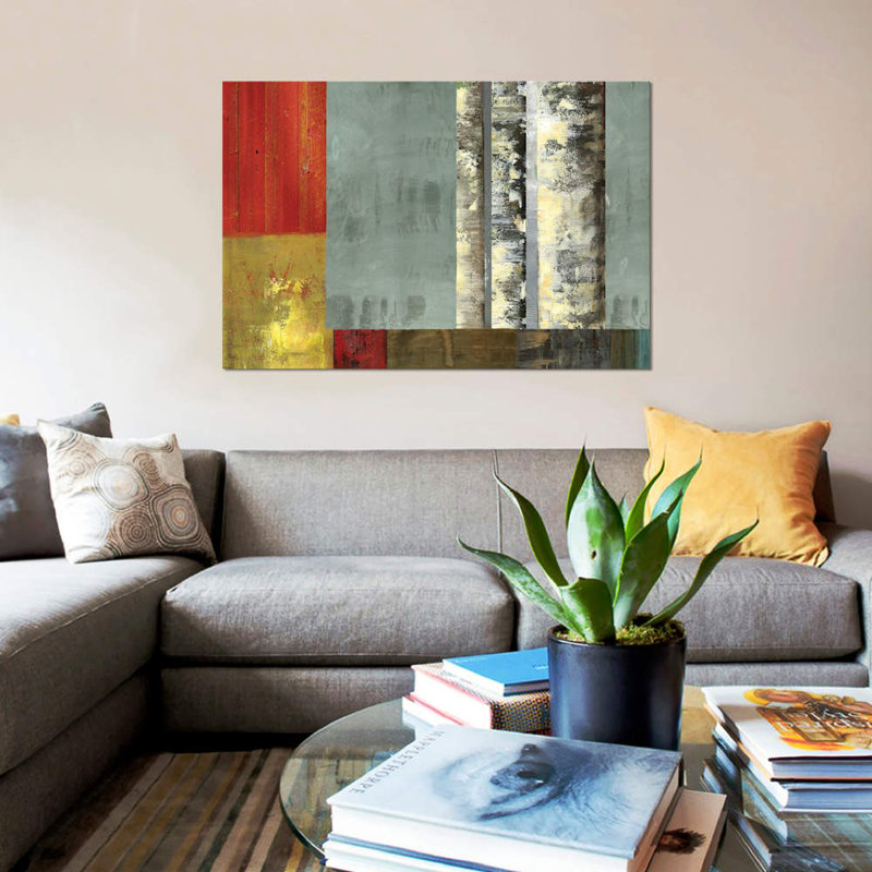 « silver creek », impression sur toile, H 18 po x l 26 po x P 1,5 po, Toile avec cadre noir, Pas de tapis