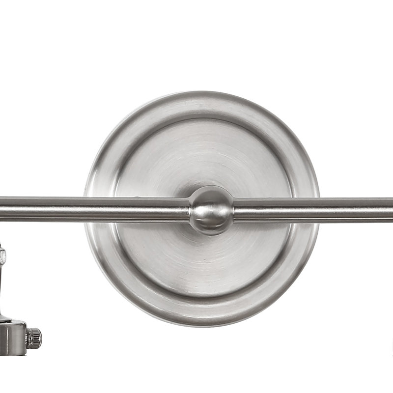 Bagatelle Industrial Farmhouse Metal Vanity Light, Nickel, 3