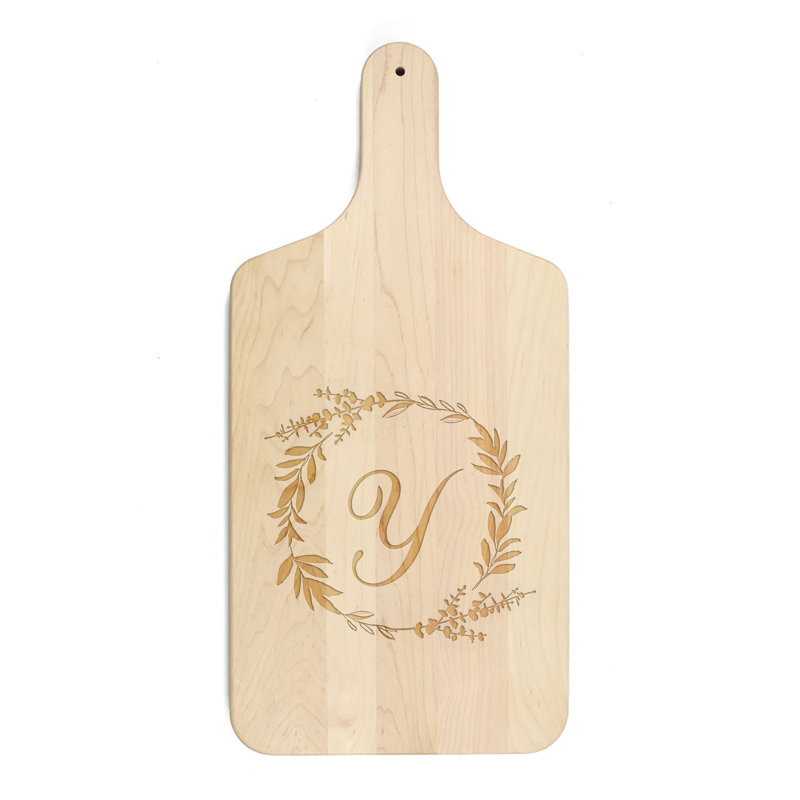 Floral Wreath Monogram - Y Cutting Board