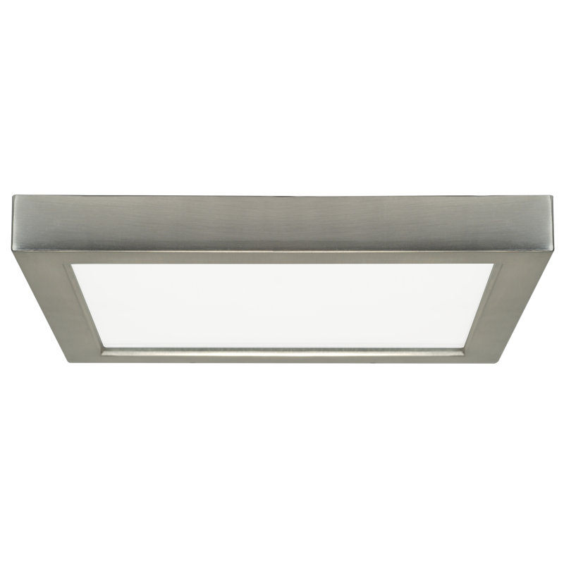Longworth LED Flush Mount, Brushed Nickel, Square 1" H x 9" W x 9" D