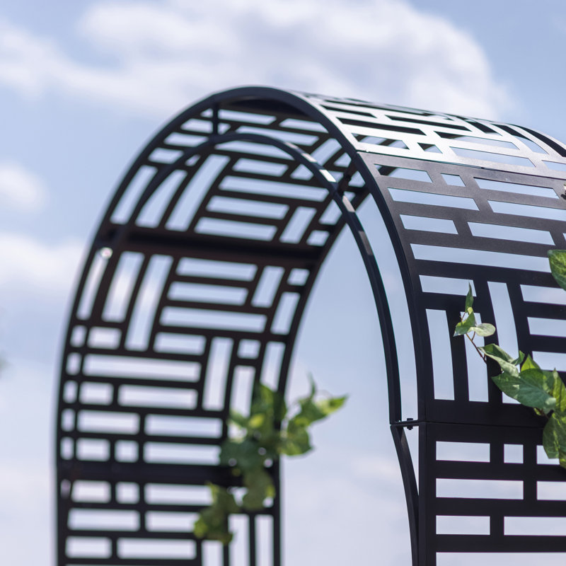 Geometric Black Metal Garden Arch Arbor