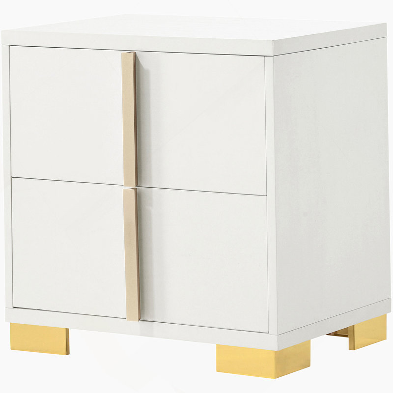 White 2-Drawer Nightstand