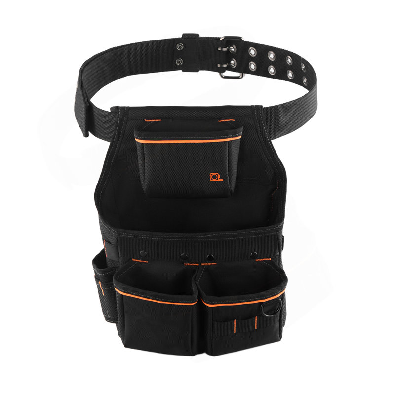 Pochette à outils avec ceinture, pochette à ceinture professionnelle pour hommes à 14 pochettes, sac de travail utilitaire ajustable et amovible pour électricien, charpentier, construction, taille réglable de 32 à 50 pouces