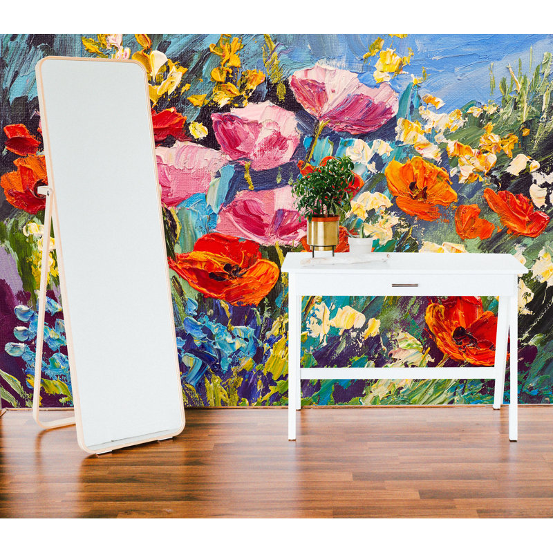 Murale de fleurs de coquelicots amovibles Blane, L 3,92 po x l 75 po