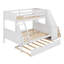 Lit simple superposé au dessus d'un lit double avec bureau, tiroirs et tablettes-1579043820
