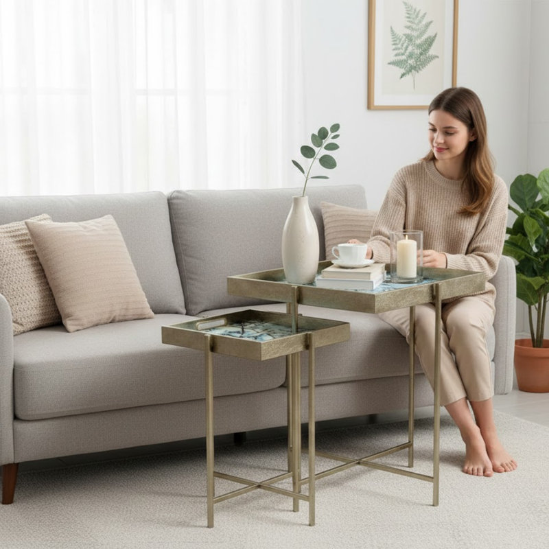 Miamitown Tray Top Side Table Set