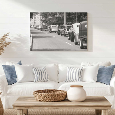 Classic Car Parade Print on Canvas