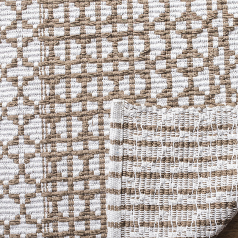 Amaral Hand Woven Cotton Geometric Rug, Runner 2'3" x 7'