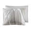 Édredon 3 pièces en coton double / grand gris avec imprimé botanique, rembourrage et 2 taies décoratives, coton, lavage en machine pour un entretien de routine rapide, entretien