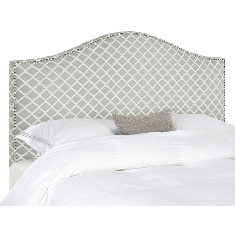 Upholstered Headboard, White / Gray, Full / Double