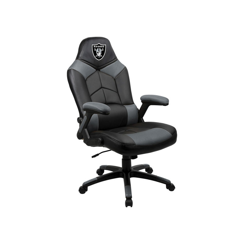 Black and Gray Faux Leather Oversized Gaming Chair with High-Back