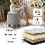 Repose-pieds avec rangement et siège rembourré, repose-pieds en coton et lin, tabouret rond pour la chambre à coucher du salon-870461994