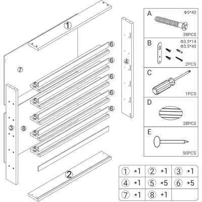 Présentoir mural à 6 niveaux pour vernis à ongles, en acrylique et bois, avec barrière de séparation, 56 cm (L) x 107 cm (H), idéal pour un spa à domicile, un studio d'ongles et un salon de beauté.