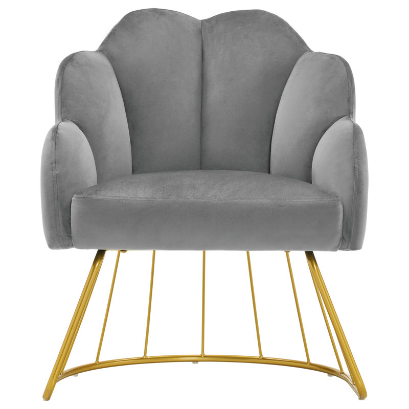 Accent Chair for Home and Spa, Gray Cotton Blend
