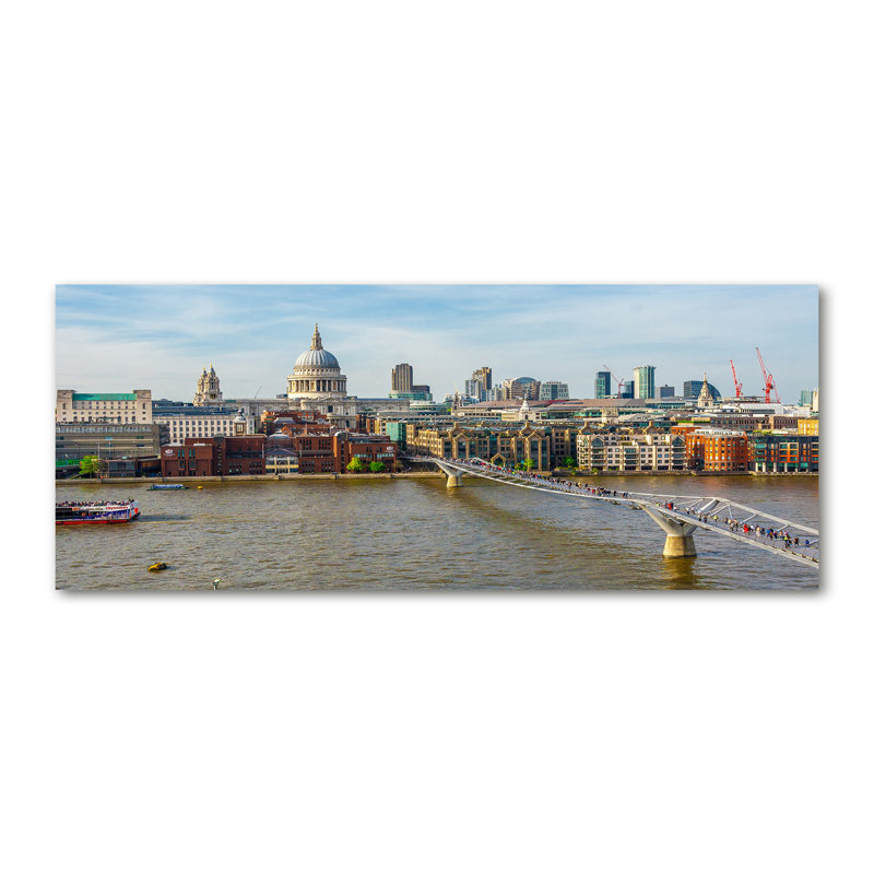 River Thames London - Print on Canvas, Canvas, 50cm H x 125cm W