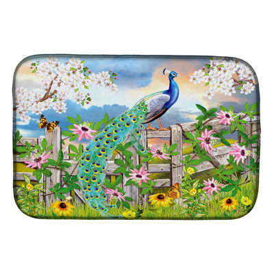 Peacock on Garden Fence Mat