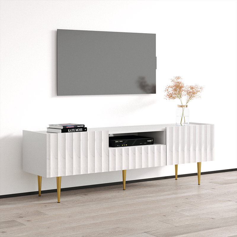 Crédence de rangement l 63 po Gavette, blanc