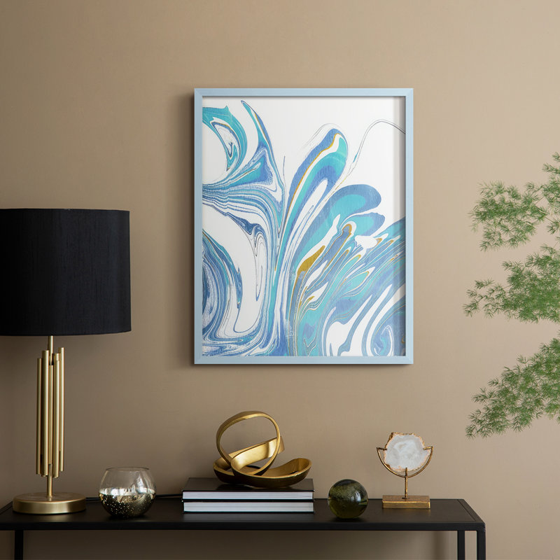 Galaxie I, reproduction encadrée - bois massif, H 11 po x l 9 po, Bleu