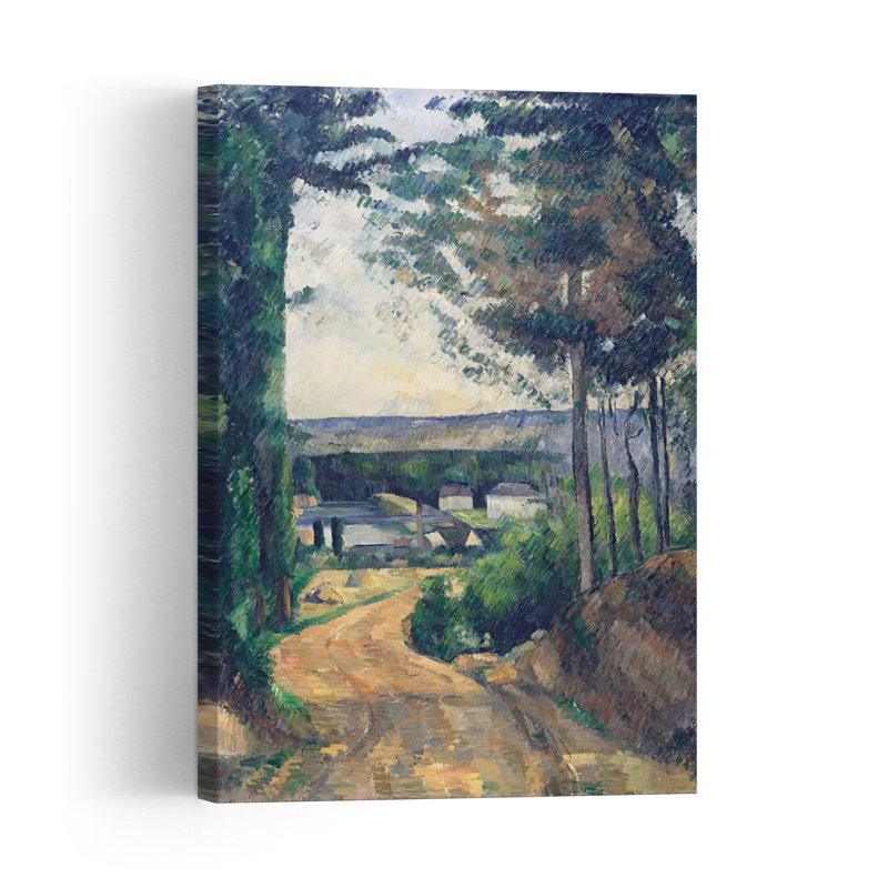 Chemin menant au lac, 1880 - Impressionnisme abstrait contemporain - Paysage arboré, H 24 po x l 16 po