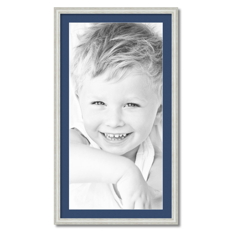 Cadre pour photo simple 18 po x 36 po en bois mat brun, Bleu de Delft