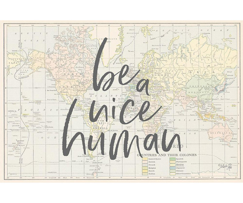 Trinx Rae, galerie d'art sur toile tendue Marla: Be a Nice, H 13 po x l 18 po