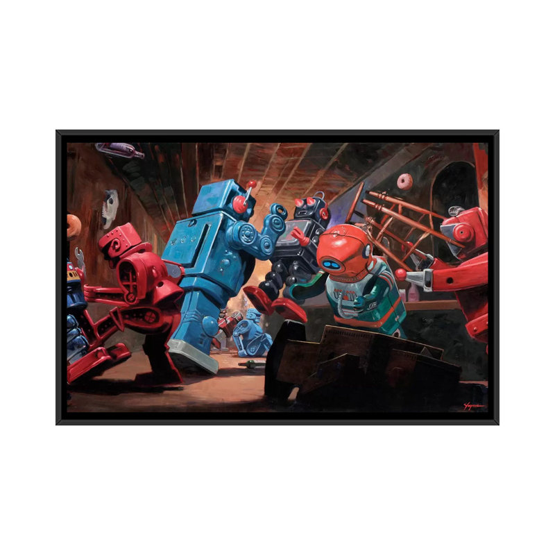 Malfonctionnement par Eric Joyner, impression sur toile, H 18 po x l 26 po x P 1,5 po, Toile encadrée noire, Pas de tapis