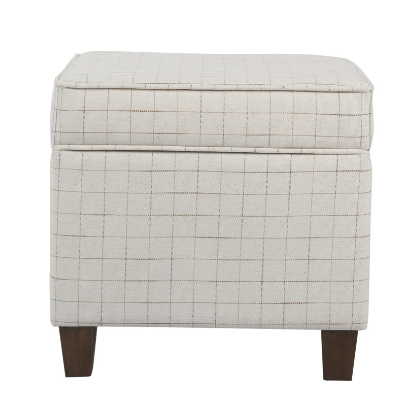 Repose-pieds carré avec rangement 17,5 "Asha, Vitrail naturel