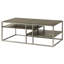3 tables en métal et en bois pour le salon: tables basses et 2 tables de chevet, brun, rectangulaire, tablettes fixes, agencement de la pièce: métal, bois, tablettes
