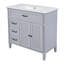 Meuble-lavabo 36 po avec lavabo, armoire de salle de bain avec tiroirs, cadre solide et panneau de fibres à densité moyenne, un paquet