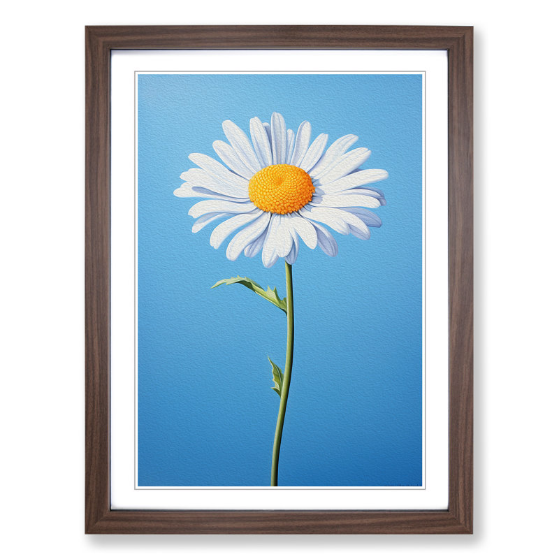 Single Picture Frame Print on Wood, 64cm H x 46cm W, Walnut Framed