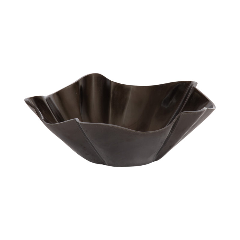 Bol décoratif en métal Flutte Wavy, Noir, noir, noir, noir