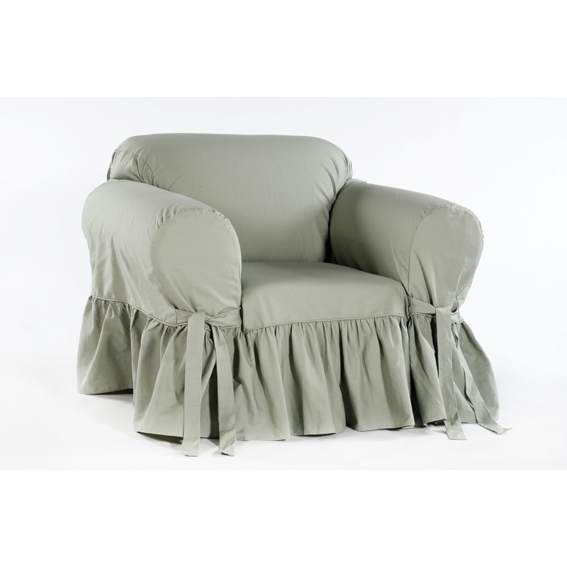Housse pour fauteuil à coussins carrés/rectangulaires, Coton vert