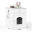 Enceinte en bois pour litière pour chat avec tiroir, table d'appoint, cage intérieure pour animal, table de chevet pour chat (blanc)-116225362