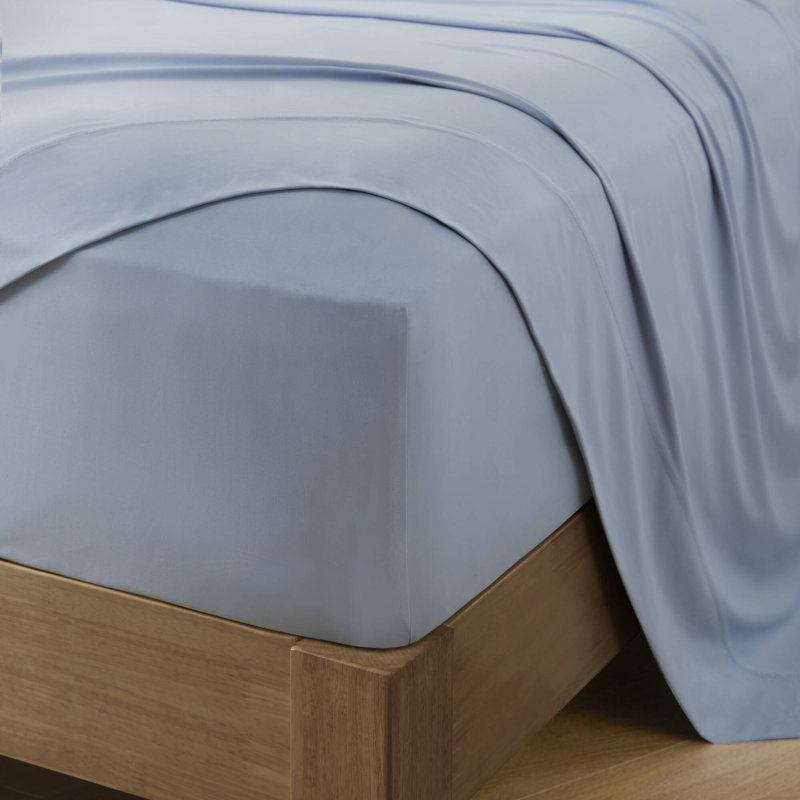 4-Piece Stretch Jersey Sheet Set, Blue, Queen Sheet Set