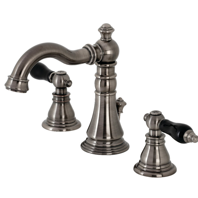 Robinet pour salle de bain espacé avec ensemble de drain fauceture duchess, Noir métallique
