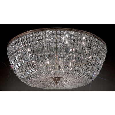 Plafonnier semi-encastré à paniers en cristal 20 lumières