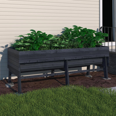Eckmark Oversized Wood Outdoor Raised Garden Bed