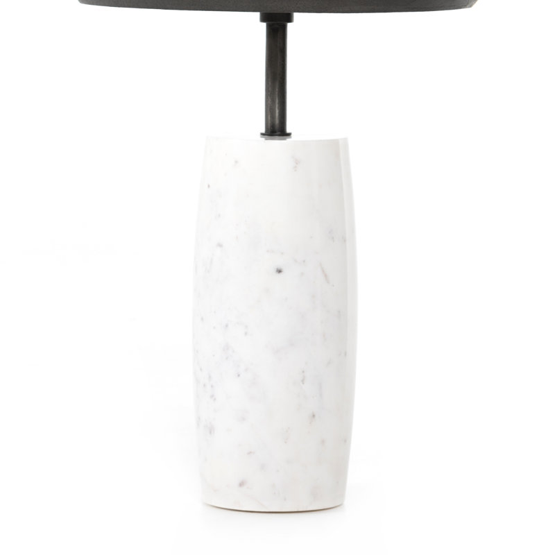 Cronos End Table, White Marble, Hammered Gray
